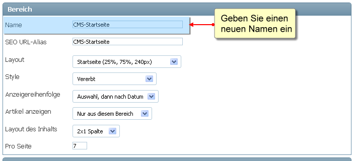 Bereich - Name �ndern